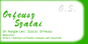 orfeusz szalai business card